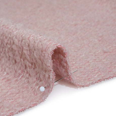 Wool Blend Boucle Tweed - Dusty Pink