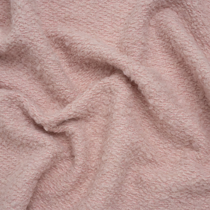 Wool Blend Boucle Tweed - Dusty Pink