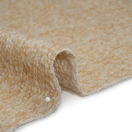 Wool Blend Boucle Tweed - Beige and Tan