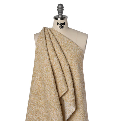 Wool Blend Boucle Tweed - Beige and Tan