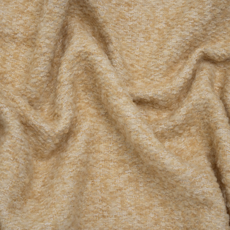 Wool Blend Boucle Tweed - Beige and Tan