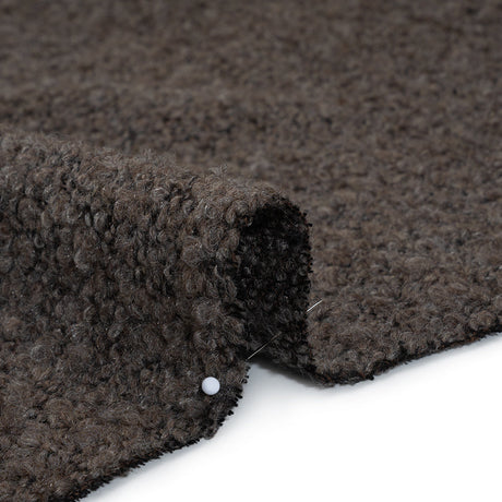 Wool Blend Boucle Tweed - Brown