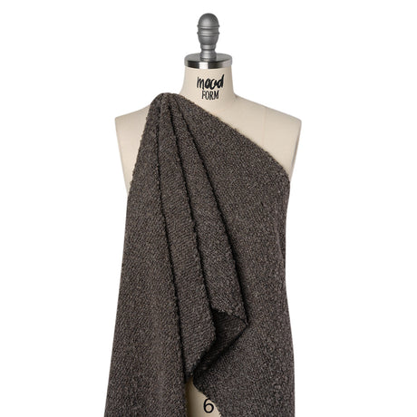 Wool Blend Boucle Tweed - Brown