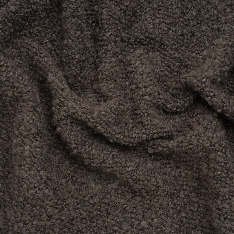 Wool Blend Boucle Tweed - Brown