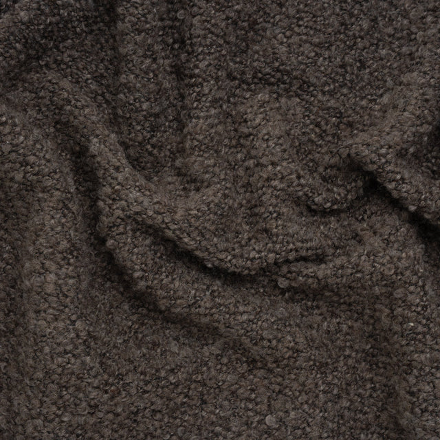 Wool Blend Boucle Tweed - Brown