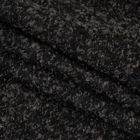 Wool Blend Boucle Tweed - Black and Brown