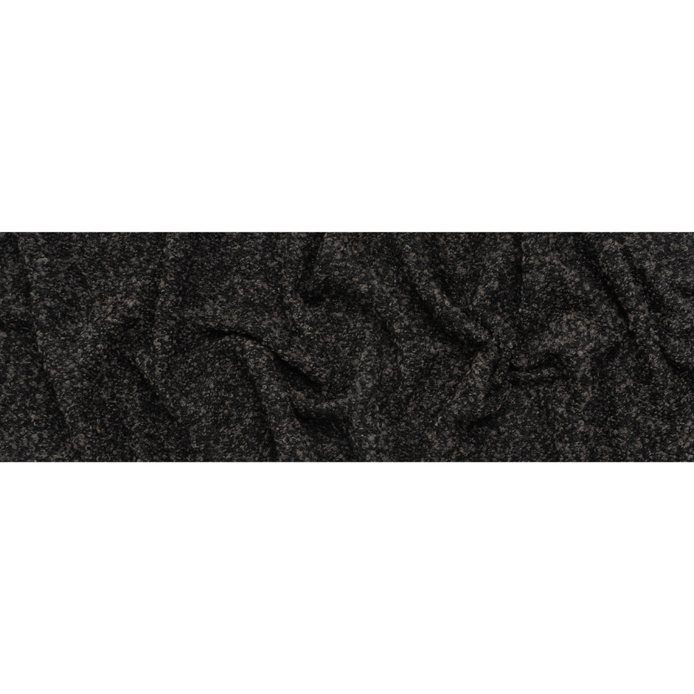 Wool Blend Boucle Tweed - Black and Brown