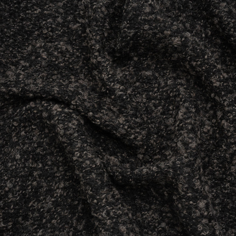 Wool Blend Boucle Tweed - Black and Brown