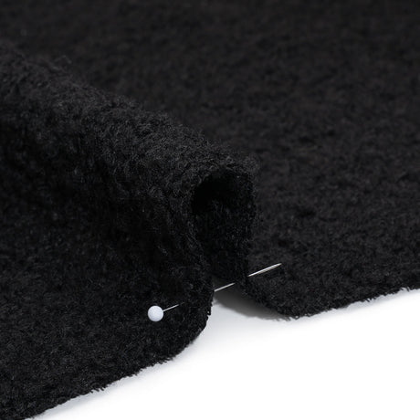 Wool Blend Boucle Tweed - Black