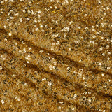 Recycled Polyester All-Over Circular Baby Sequins on Stretch Mesh - Gold - Divine Collection