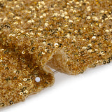 Recycled Polyester All-Over Circular Baby Sequins on Stretch Mesh - Gold - Divine Collection