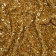 Recycled Polyester All-Over Circular Baby Sequins on Stretch Mesh - Gold - Divine Collection