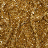 Recycled Polyester All-Over Circular Baby Sequins on Stretch Mesh - Gold - Divine Collection