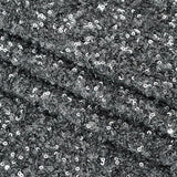 Recycled Polyester All-Over Circular Baby Sequins on Stretch Mesh - Silver - Divine Collection