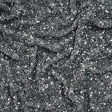 Recycled Polyester All-Over Circular Baby Sequins on Stretch Mesh - Silver - Divine Collection