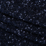 Recycled Polyester All-Over Circular Baby Sequins on Stretch Mesh - Navy - Divine Collection