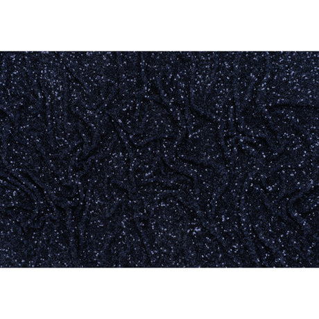 Recycled Polyester All-Over Circular Baby Sequins on Stretch Mesh - Navy - Divine Collection