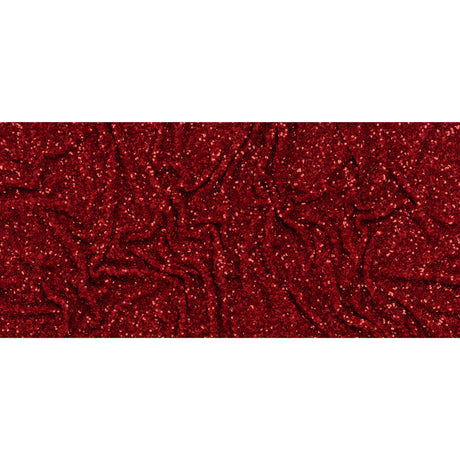 Recycled Polyester All-Over Circular Baby Sequins on Stretch Mesh - Red - Divine Collection