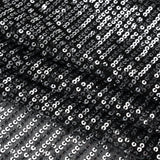 Recycled Polyester Circle Sequin Stripes on Stretch Mesh - Silver on Black - Transcendent Collection