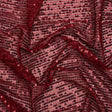 Recycled Polyester Circle Sequin Stripes on Stretch Mesh - Tango Red - Transcendent Collection