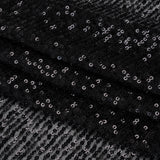 Recycled Polyester Circle Sequin Stripes on Stretch Mesh - Black - Transcendent Collection