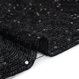 Recycled Polyester Circle Sequin Stripes on Stretch Mesh - Black - Transcendent Collection