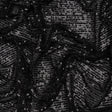 Recycled Polyester Circle Sequin Stripes on Stretch Mesh - Black - Transcendent Collection