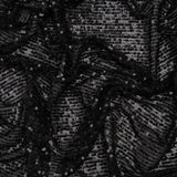 Recycled Polyester Circle Sequin Stripes on Stretch Mesh - Black - Transcendent Collection