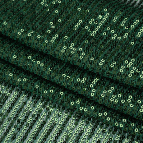 Recycled Polyester Circle Sequin Stripes on Stretch Mesh - Green - Transcendent Collection