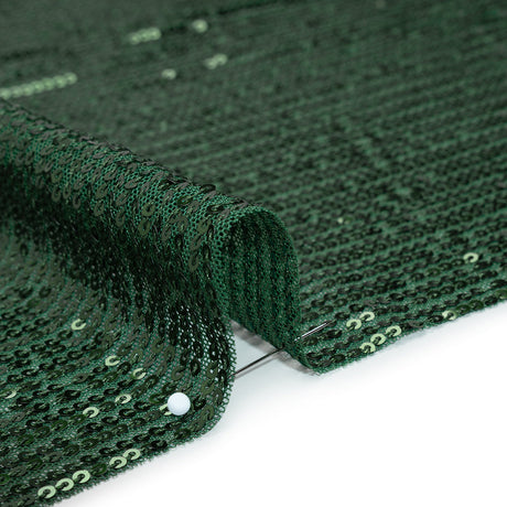 Recycled Polyester Circle Sequin Stripes on Stretch Mesh - Green - Transcendent Collection
