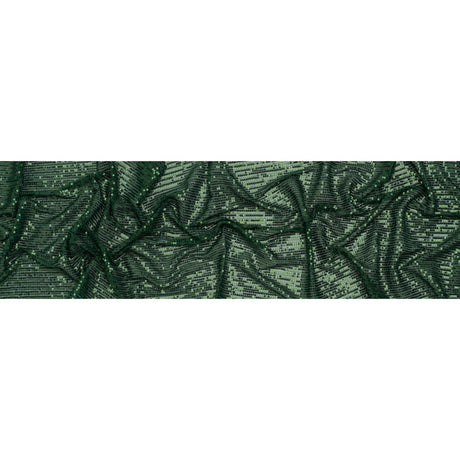 Recycled Polyester Circle Sequin Stripes on Stretch Mesh - Green - Transcendent Collection