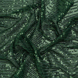 Recycled Polyester Circle Sequin Stripes on Stretch Mesh - Green - Transcendent Collection