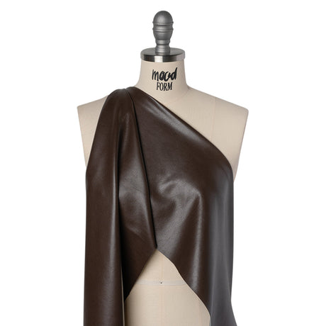 Buttery Faux Leather with Brushed Suede-like Backing - Chocolate - Veronica Collection
