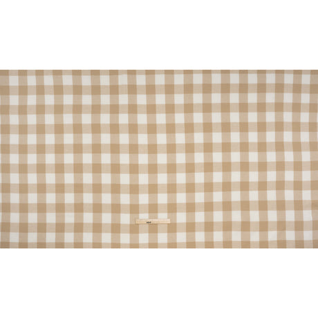 Yarn-Dyed Cotton Twill Flannel - Beige and White Buffalo Check