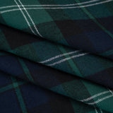 Yarn-Dyed Cotton Twill Flannel - Green, Black and Blue Black Watch Plaid
