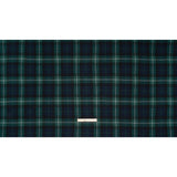 Yarn-Dyed Cotton Twill Flannel - Green, Black and Blue Black Watch Plaid