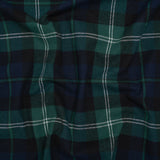 Yarn-Dyed Cotton Twill Flannel - Green, Black and Blue Black Watch Plaid