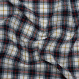 Yarn-Dyed Cotton Twill Flannel - Blue, Red and White Plaid