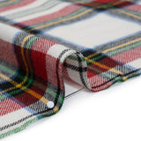 Yarn-Dyed Cotton Twill Flannel - White, Red and Green Plaid