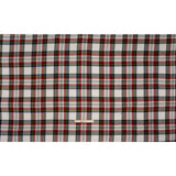 Yarn-Dyed Cotton Twill Flannel - White, Red and Green Plaid