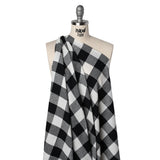 Yarn-Dyed Cotton Twill Flannel - Black and White Buffalo Check