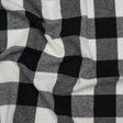 Yarn-Dyed Cotton Twill Flannel - Black and White Buffalo Check