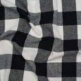 Yarn-Dyed Cotton Twill Flannel - Black and White Buffalo Check