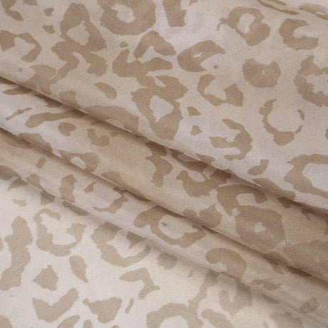 Silk Voile Print - Soft Beige and Tan Cheetah Spots - Deadstock