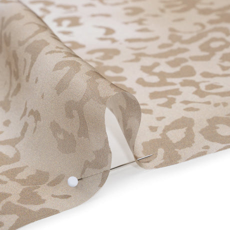 Silk Voile Print - Soft Beige and Tan Cheetah Spots - Deadstock