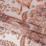 Silk Voile Print - Dusty Rose, Cream and Tan Paisleys and Flowers - Deadstock