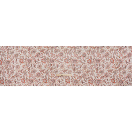 Silk Voile Print - Dusty Rose, Cream and Tan Paisleys and Flowers - Deadstock