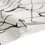 Silk Voile Print - Off White and Black Squiggles - Deadstock