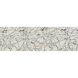 Silk Voile Print - Off White and Black Squiggles - Deadstock