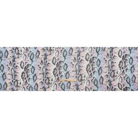 Silk Voile Print - Pastel Rainbow Diamonds and Black Snakeskin - Deadstock